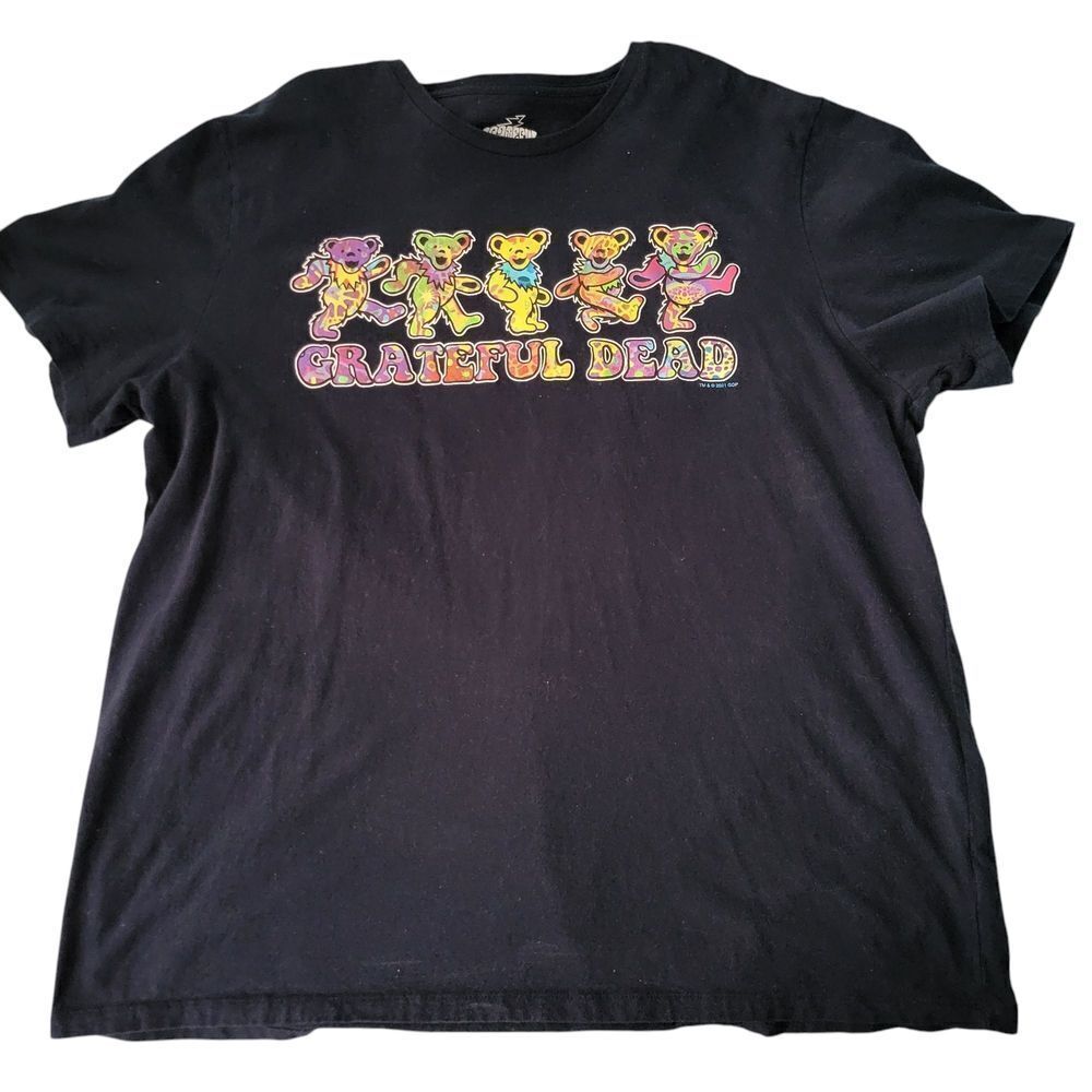 Grateful Dead Black T-Shirt With Dancing Bears Size XXL